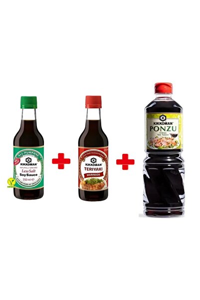 Kikkoman SOS PAKETİ / Az Tuzlu Soya Sos - Teriyaki Marinade - Ponzu Citrus So...
