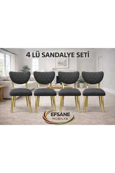 Efsane i.E.G ELMA SANDALYE 4 ADET SALON MUTFAK YEMEK ODASI SALON BALKON BAHÇE...