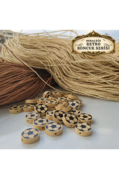 CSG BAZAAR خرز خشبي على شكل كرة من السلسلة ذات الطابع القديم 10 قطع - سحر، لت...