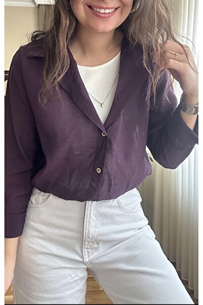 LaSorella Butik KADIN MOR GÖMLEK ( ATLET+ KOLYE DAHİL)