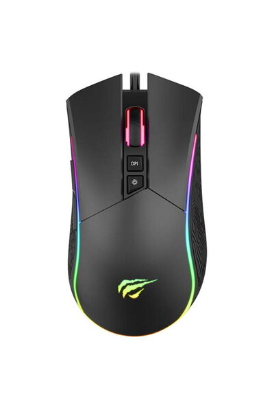 Havit MS1001S, 800-4800 dpi, RGB lighting, Black