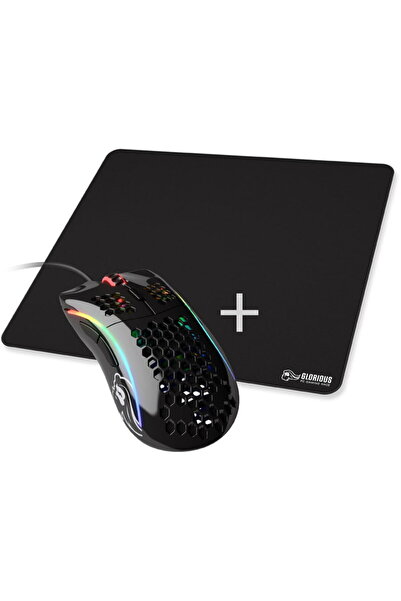 Glorious Model D Gaming Black glossy + Mouse pad - XL