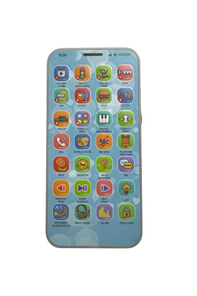 ADIRI SHOP Telefon Educativ Interactiv pentru Copii, 28 taste, Albastru, 3+ ani