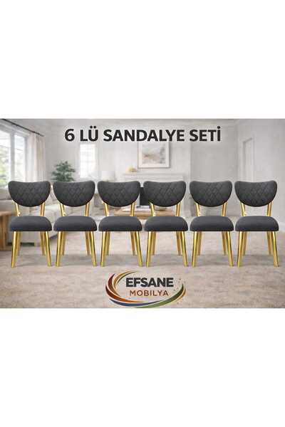 Efsane i.E.G ELMA SANDALYE 6 ADET SALON MUTFAK YEMEK ODASI SALON BALKON BAHÇE...