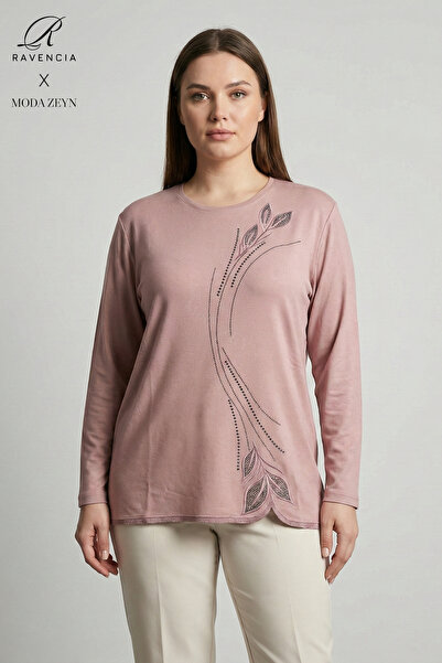 Ravencia Women's Drop Leaf Pattern Collar and Skirt Stone Embroidered Y Slit ...