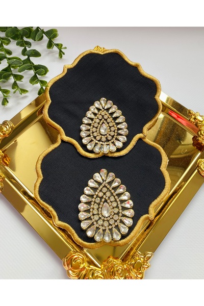 ELÇİÇEK HOME Presentation Napkin, Cocktail Napkin, Luxury Stone Coffee Side P...