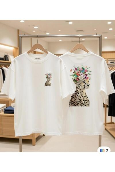 playwear Tricou cu decolteu rotund, cu imprimeu pe spate și pe piept, 100% bu...