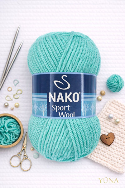 NAKO Sport Wool Thick Knitting Yarn 25% Y Wool 4240 Green