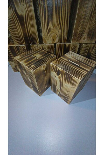 Ahşap yakma kumbara küçük boy