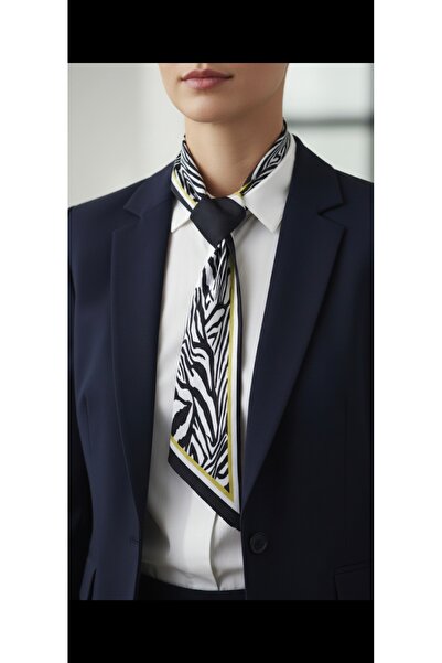 ADT Women's Tie Neck Bandana Black Scarf