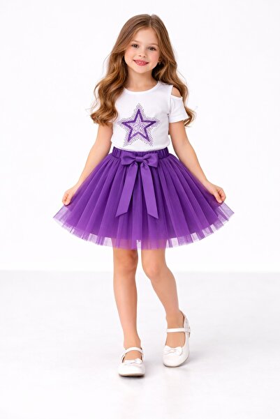 Nacar Yıldız Baskılı Tütü Etekli Kız Çocuk Takım 23 Nisan 29 Ekim Gösteri Kıy...