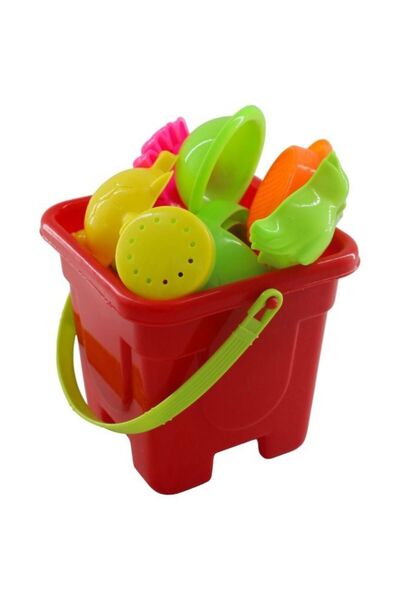 Rally مجموعة ألعاب دلو الشاطئ للأطفال باللون الأحمر