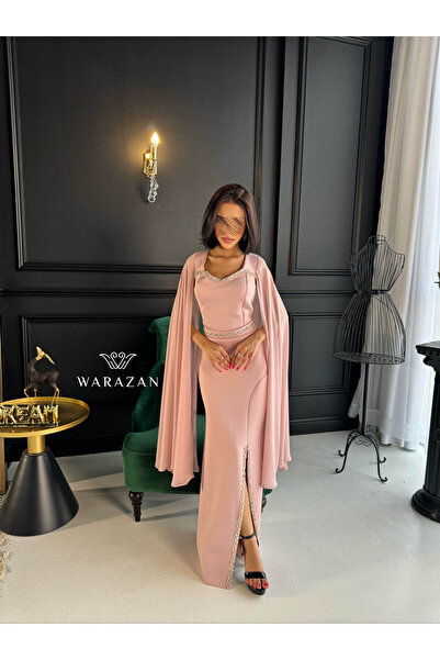Warazan Elegant evening dress with long sleeves