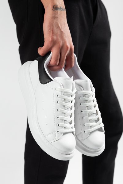 Erceka Daily Sneakers Men's Sports Shoes with Laces White - Black