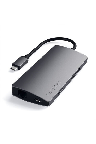 Satechi Adaptor Multihub Multiport V2 Tip-C cu 3xUSB 3.0, HDMI 4K, MicroSD, R...