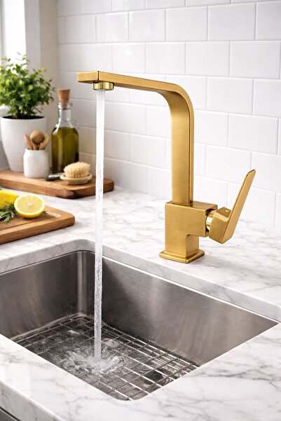 HT PRİMA صنبور حوض فاخر بأكمام مربعة على شكل حرف L