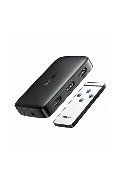 Ugreen Comutator CM332 3 în 1 HDMI 1.4 4K 30 Hz (negru)