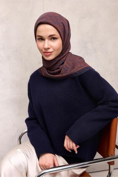 Silk Home Φουλάρι Βισκόζης Βελόρα με Μωβ Αποχρώσεις και Σχέδιο Λαβύρινθου, Στ...