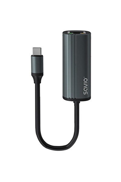 Savio Adaptor USB-C 3.1 Gen.1 (M) la RJ-45 Gigabit Ethernet (F), 1000 Mbps, A...