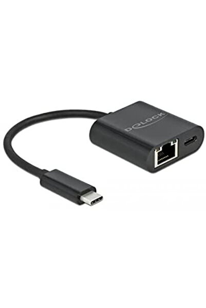 DELOCK Adaptor USB-C > Gigabit LAN + Power Delivery negru - LAN 10/100/1000 M...