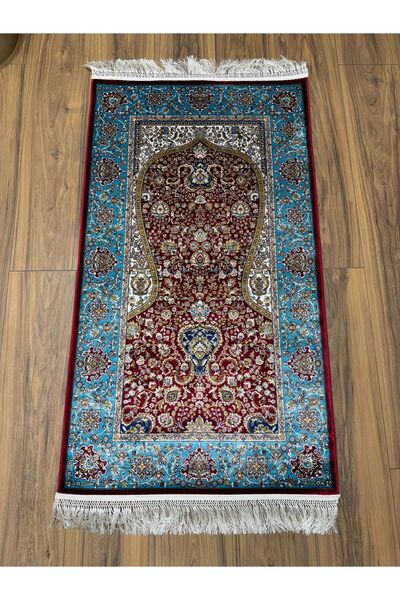 Neşem Halı Boutique MIRAS SF250A RED TURKUAZ İPEK SECCADE HALIMIZ