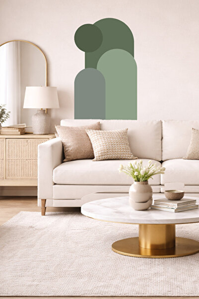 Sim Tasarım Boemski set zidnih naljepnica sa ovalnim i kružnim figurama, 3 dela