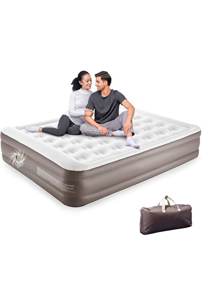 Generic سرير هوائي من سومكيل بحجم كوين للتخييم، سرير هوائي مع مضخة هواء مدمجة...
