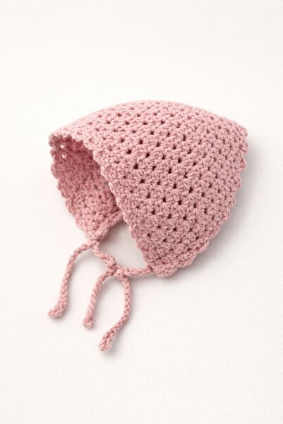 Lalia Hand knitted bandana girl child rose dust color