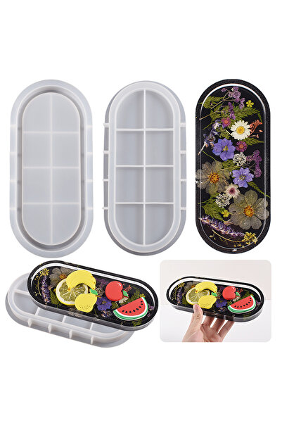 Getshopmini Epoksi Oval Tabak Kalıbı Taş Tozu Tabak Kalıbı Alçı Tabak Kalıbı ...
