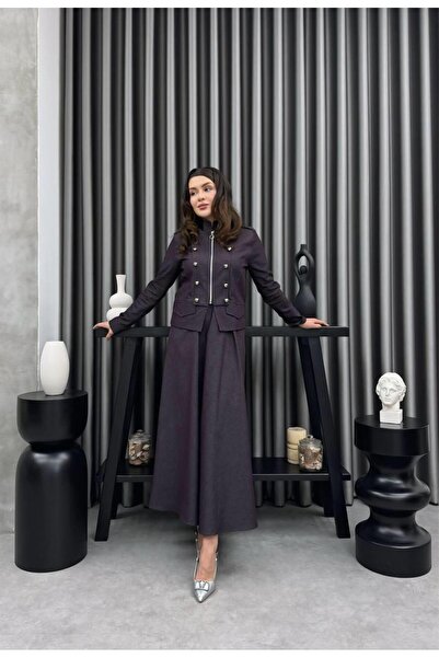 Cardella Lorena Summer Thin D Denim Jacketed Skirt Set – Metal Button Detail,...