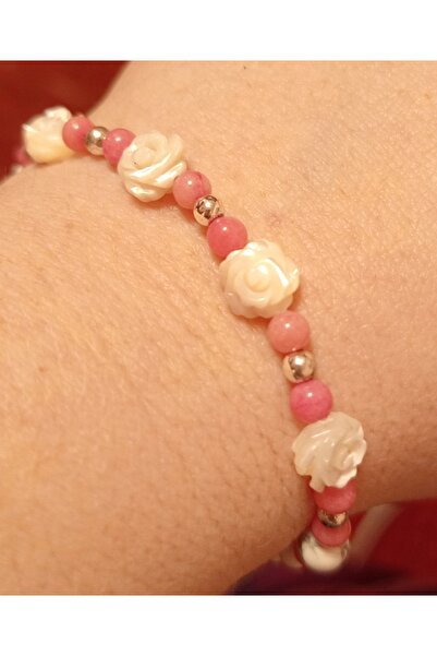 handmadewithlove Silver jade mother-of-pearl bracelet