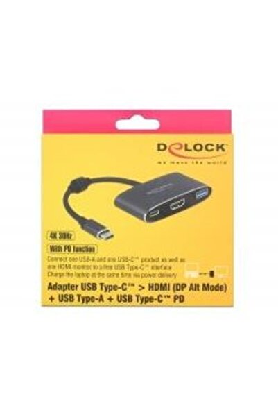 DELOCK Adaptor USB Tip-C - HDMI mamă 4K + USB Tip-A + USB Tip-C