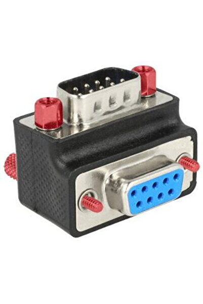 DELOCK Adapter D-Sub9 -> D-Sub9 St/Bu 90° Schrauben tauschba