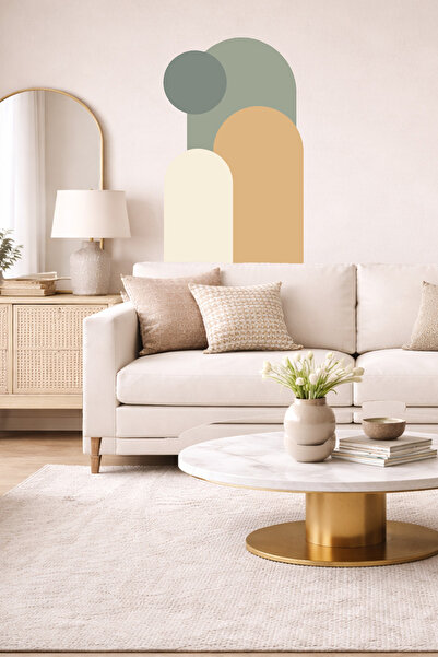 Sim Tasarım Boemski set zidnih naljepnica sa ovalnim i kružnim figurama, 3 dela