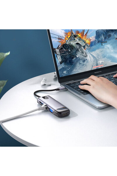 Mcdodo Multihub 10 in 1 Type-C Grey (USB 3.0 x 2+HDMI+PD+LAN+TF+SD+USB 2.0 x ...