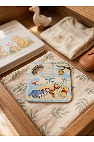 arslart Winnie Pooh Açacaklı Magnet, Hoş Geldin Bebek Hediyeliği doğum günü, ...