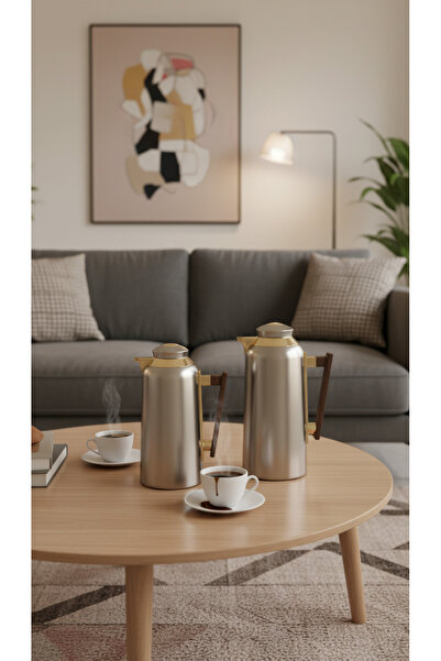 Generic 1 liter/600 ml tea and coffee thermos set