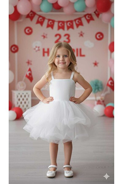 modabesta فستان بالون من تول قطع