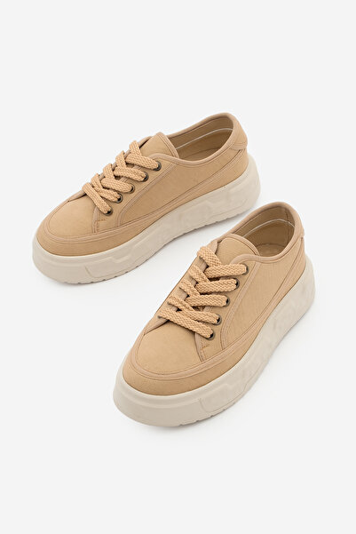 Marjin Women's Sneakers High Thick Sole Patterned Lace-Up Sports Shoes Ergu C...