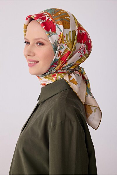 Belli Κόκκινο μοτίβο λουλουδιών 100% μεταξωτό μαντήλι τουίλ 4323-01