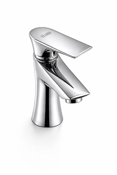 Generic Modern chrome bathroom sink mixer - complete set with connections, fl...