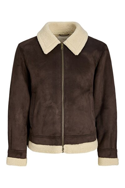 Jack & Jones Men's Brown Jorargos Aviator Jacket Styd Aw25 Jacket 12294801-Ch...