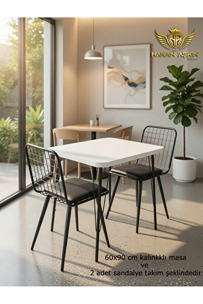 BY HAKAN AŞKIN Sirius Masa Takımı 60x90 cm Masa ve 2 adet Lux Borulu Sandalye...