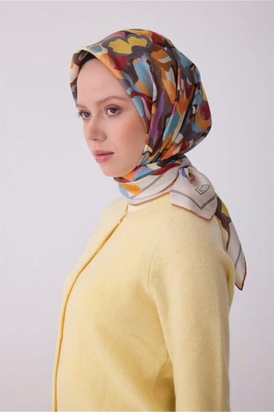 Belli Γκρι πολύχρωμο σχέδιο λουλουδιών 100% μεταξωτό μαντήλι twill 4312-84