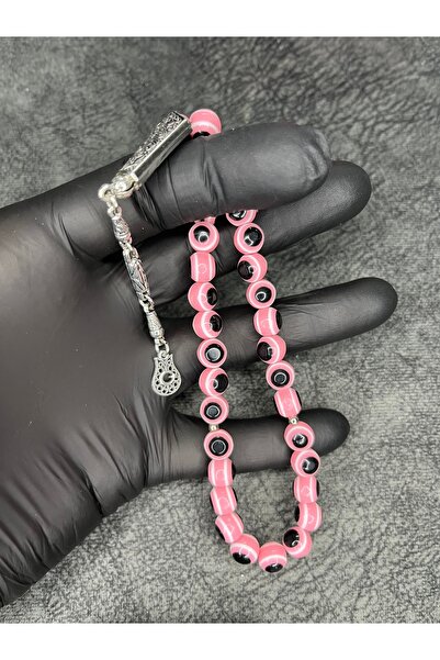 Mos Tespih Pink Nazar Beaded Special Design High-End Prayer Beads