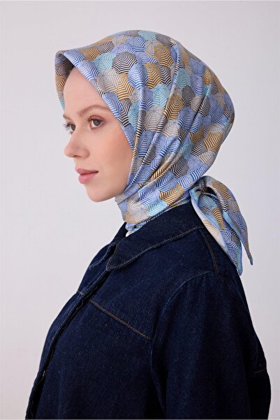 Belli Tivil Pure Silk Scarf IST 4313 - 02 Μοτίβο ομπρέλας σε σκούρο μπλε