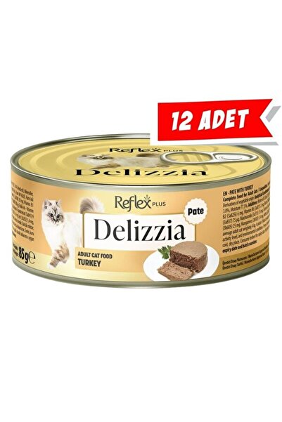 Plus Delizzia Kıyılmış Hindi Etli Pate Yetişkin Kedi Konservesi (12x85gr) 12li