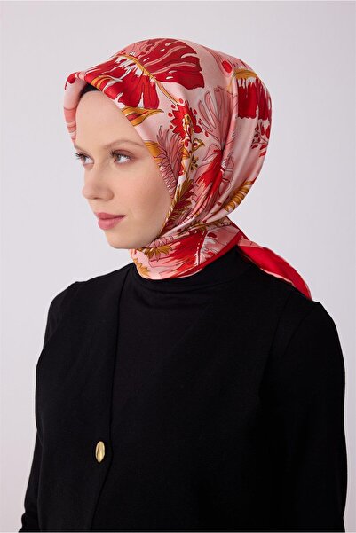 Belli Κόκκινο ροζ πολύχρωμο σχέδιο λουλουδιών 100% μεταξωτό μαντήλι twill 432...