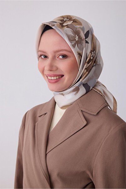 Belli Μαντήλι Tivil Pure Silk IST 4330 - 84 Εκρού με σχέδιο λουλουδιών