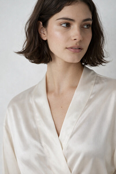 VeneraSilk 100% Saf İpek Kimono / Sabahlık